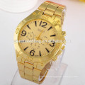 Gold plated black and white face stainless steel wholesale china watch